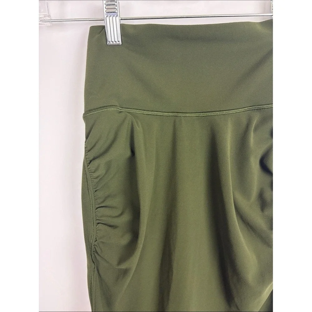 Athleta Transcend Midi Skirt Olive Green Ruched Stretch XXS